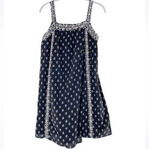 Old Navy Full Line Gauzey Embroidered Cotton Boho Shift Sundress Square Neckline